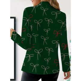 Plus Size - Women'S Plus Size Elegant Minimalist Solid Green Suit Jacket - Structured Lapel Collar, Single-Button Closure, Tailored Fit for Fall/Winter, Versatile for Casual & Formal Occasions, Durable & Comfortable Professional & Everyday Outerwear