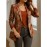 Plus Size, Women's Slim-Fit Striped Blazer Jacket with /Notch Collar - Tailored Fit, Vertical stripe suit for Fall/Winter, Machine Washable Elegant Outerwear (Casual to Professional Wear)