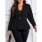 Plus Size Solid Color Single Breasted Lapel Elegant Long Sleeve Flare Hem Blazer For Work & Office