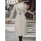Women's Plus Size Long Coat - Elegant Belted Button Front Closure, Beige/Classic Colors Non-Stretch Jacket for Fall/Spring, Office, Casual & Formal Events - H-Line Silhouette Outerwear