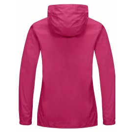 Women's Lightweight Waterproof Rain Jacket, Packable Rain Shell with Hood