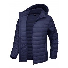 Plus Size Women's Puffer Jacket - Ultra-Lightweight, Warm, and Comfortable Hooded Coat with Full Zip and Waterproof Windproof Design for Hiking, Camping, Mountaineering, and Winter Outdoor Activities - Fashionable Padded Jacket for Curvy Figures