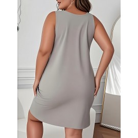 Lady's oversized dress Gray Dress with Inspirational Message 100%, breathable womens tops