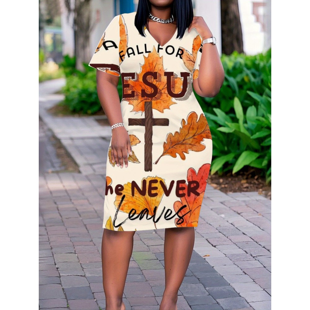 Women's Plus Size Christian Faith Dress with 